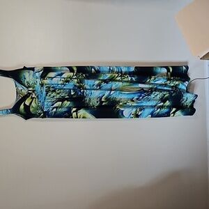 Fille a Suivre Blue Green Sleeveless Maxi Dress Large